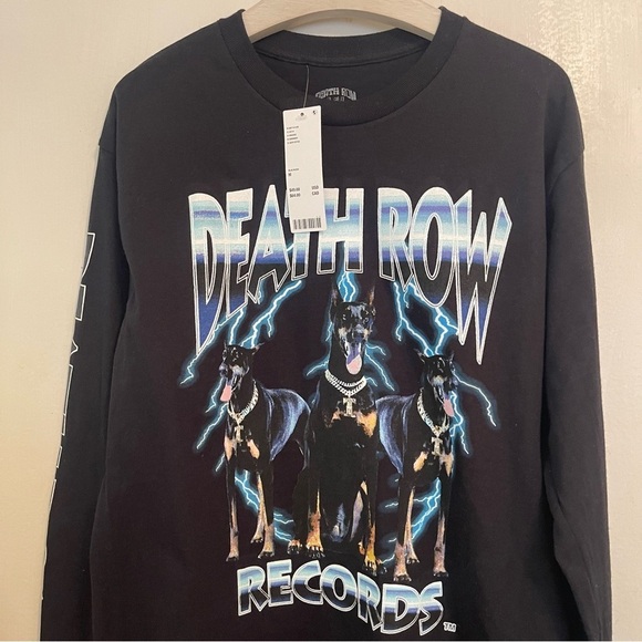 Death Row Records Tee Long Sleeve Shirt Doberman Medium NWT Official Merchandise - Picture 9 of 17